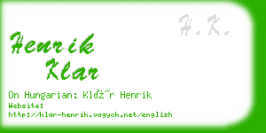 henrik klar business card